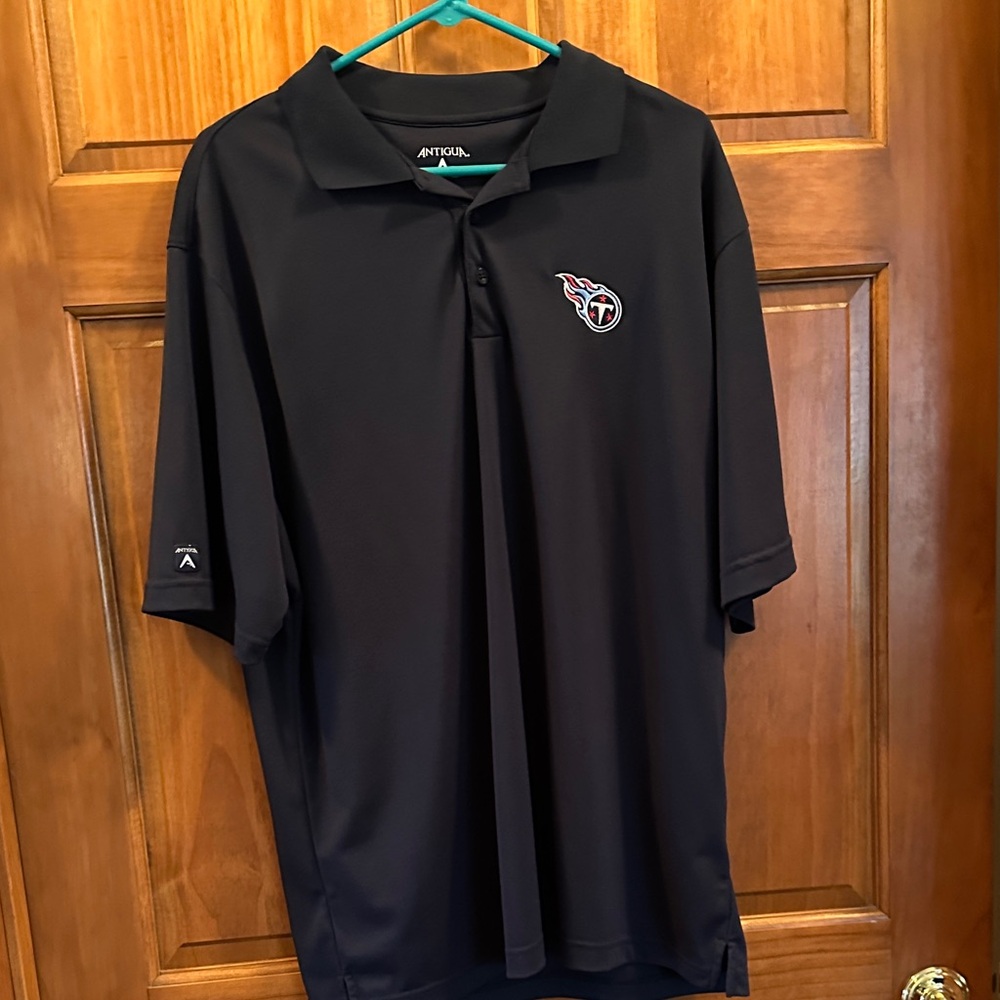 Antigua Men's Black Polo with Logo